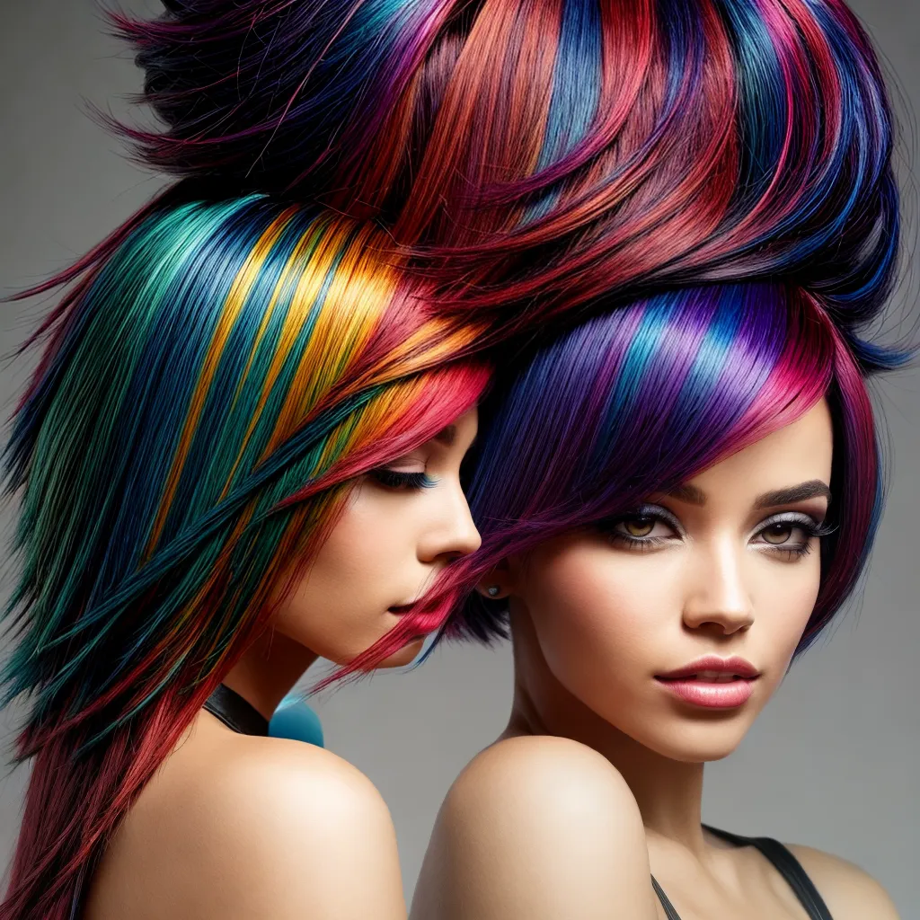 mulher estilosa cabelo colorido vibrante mulher estilosa cabelo colorido vibrante