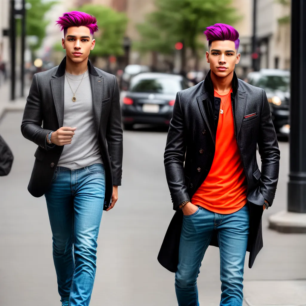 homem estiloso cabelo colorido tendencia
