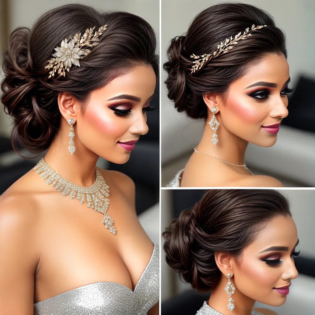 penteado festa mulher acessorios brilhantes