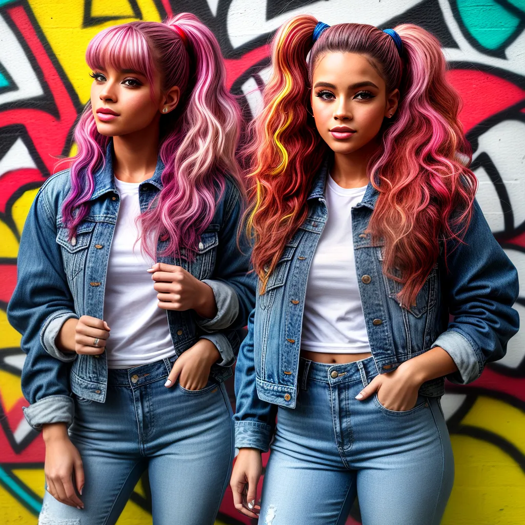 cabelo 90s mulher jeans graffiti