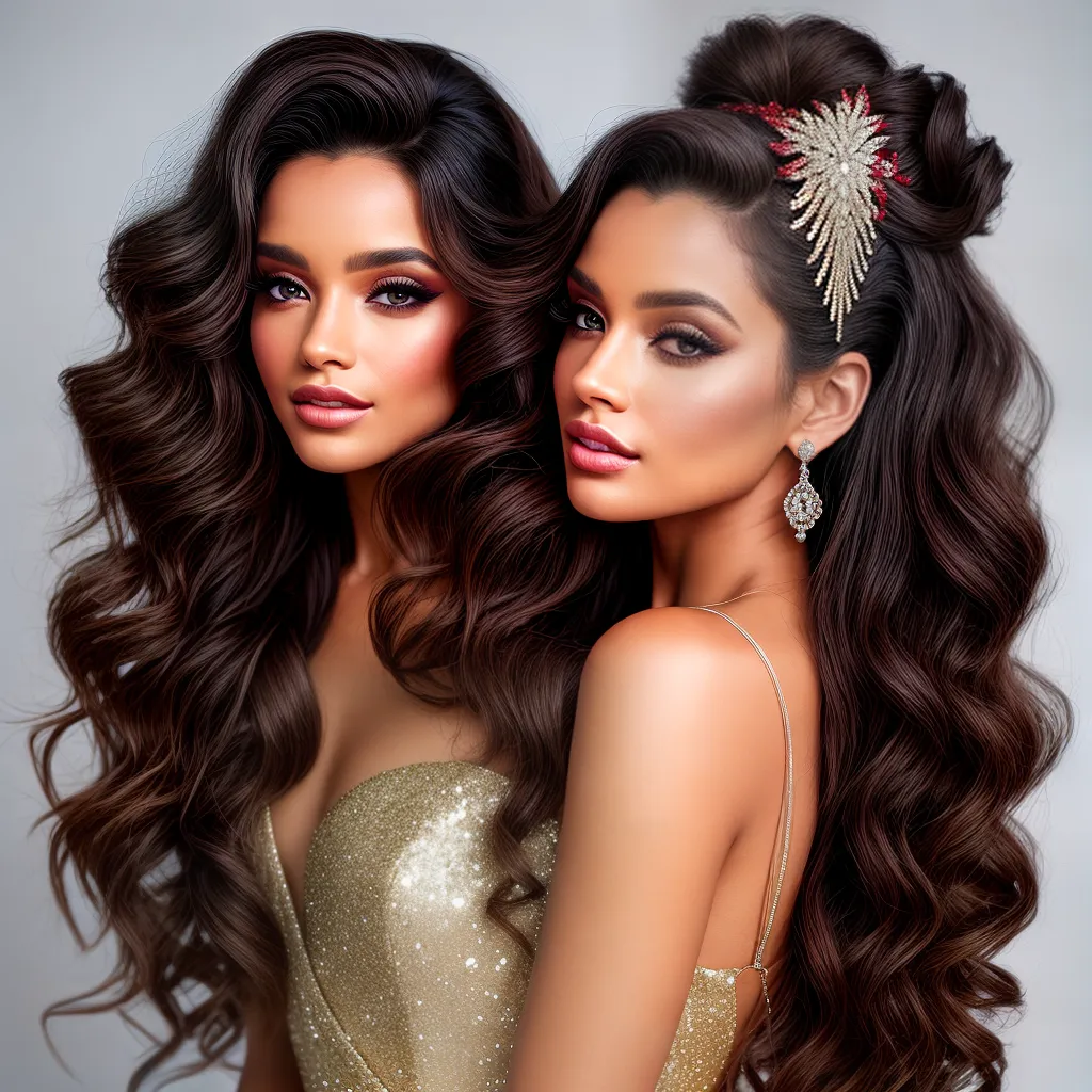 mulher glamourosa cachos acessorios cabelo