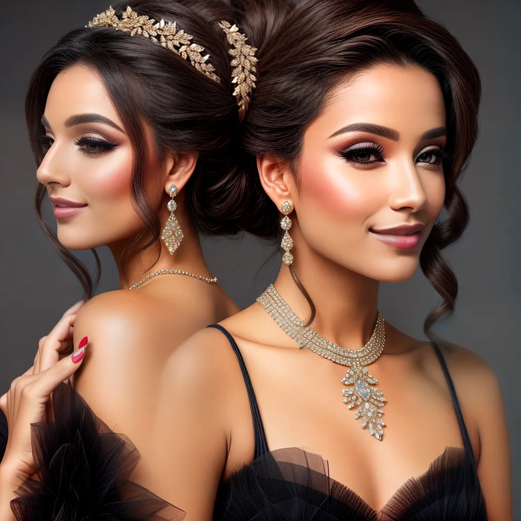 mulher penteado glamouroso acessorios cabelo