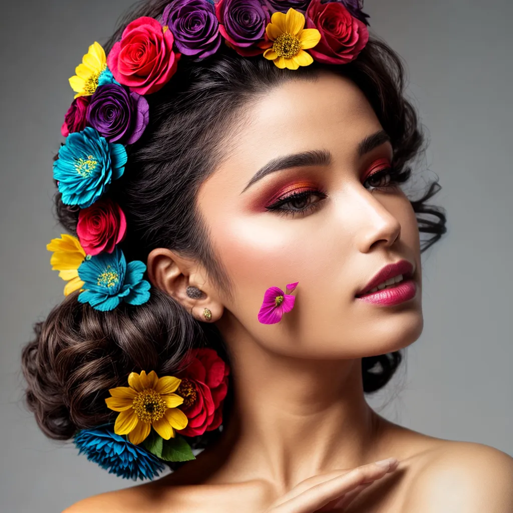 mao mulher acessorio floral cabelo