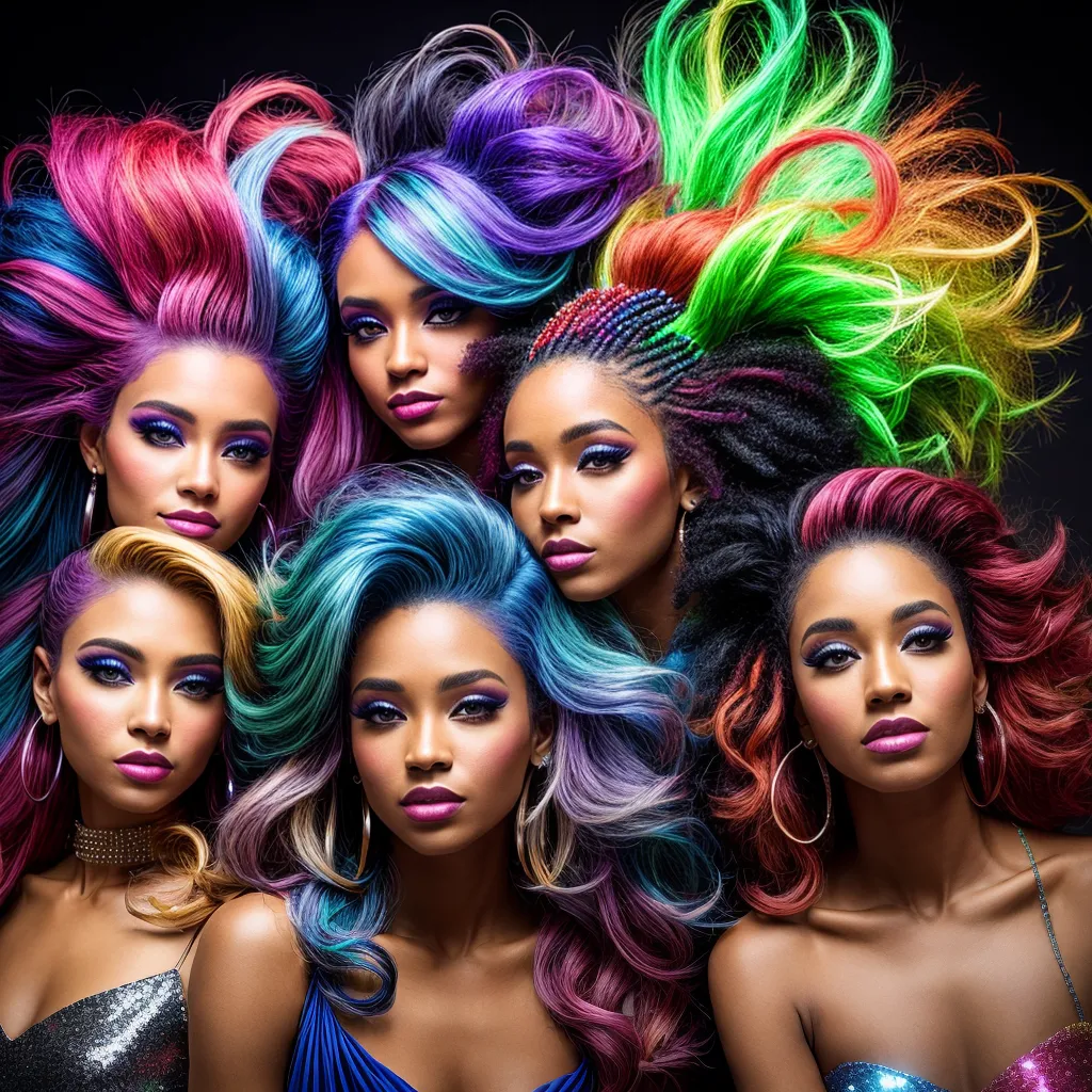 multidao estilos cabelo luzes coloridas multidao estilos cabelo luzes coloridas