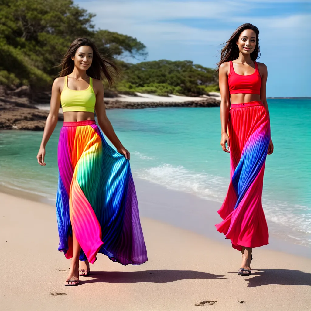 verao mulher saia maxi praia por do sol
