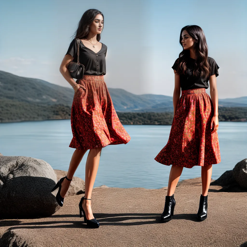 mulher moda saia midi floral mulher moda saia midi floral
