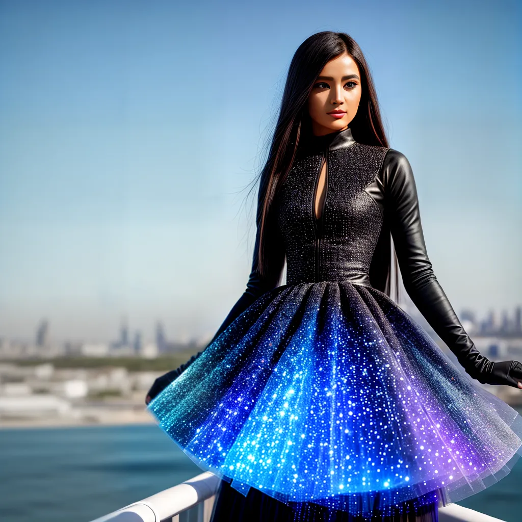 vestido futurista tecnologia led realidade virtual