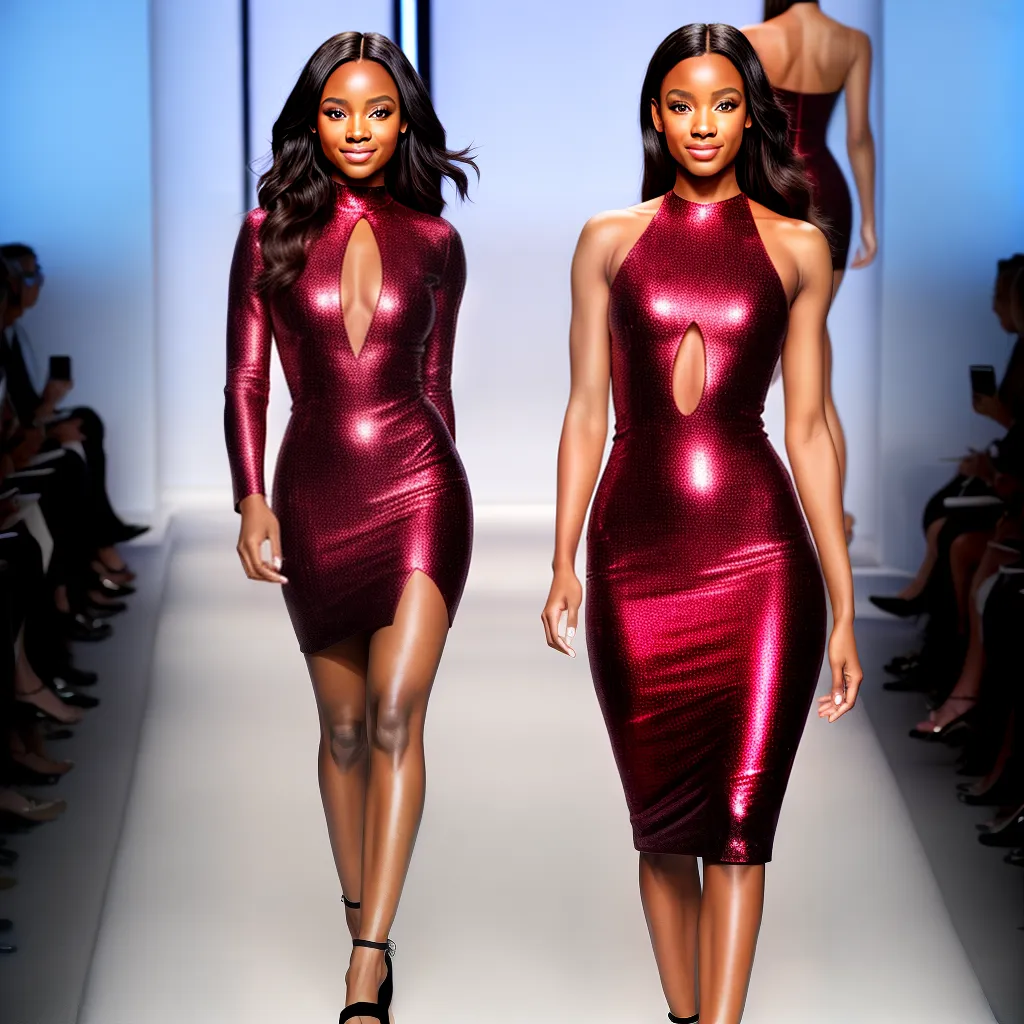 modelo desfile vestido estampado confianca