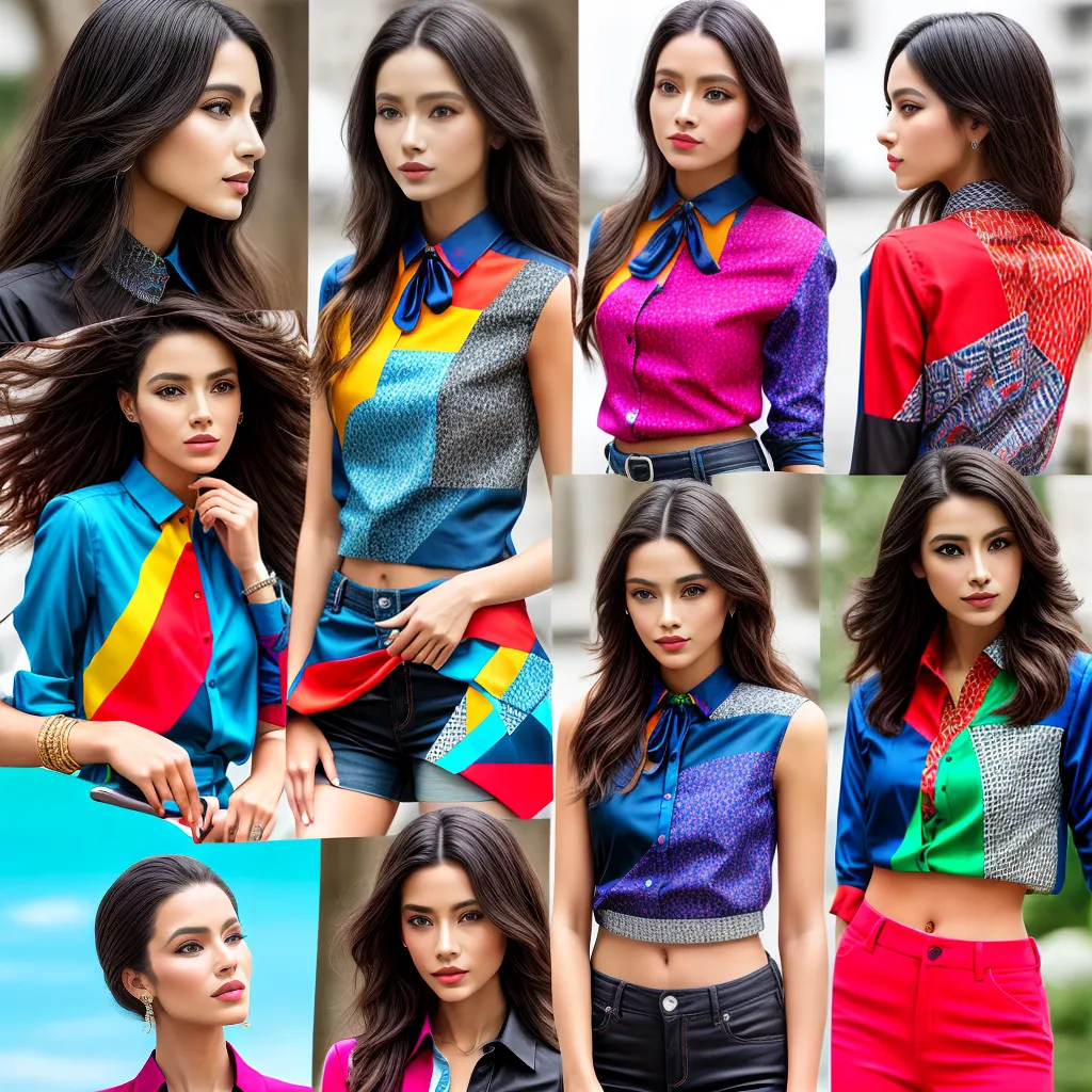 blusas estampadas geometricas vibrantes