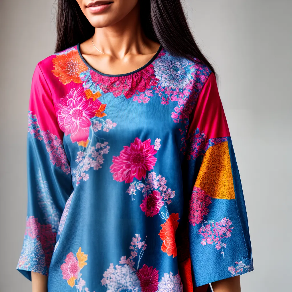 blusa geometrica vibrante mulher