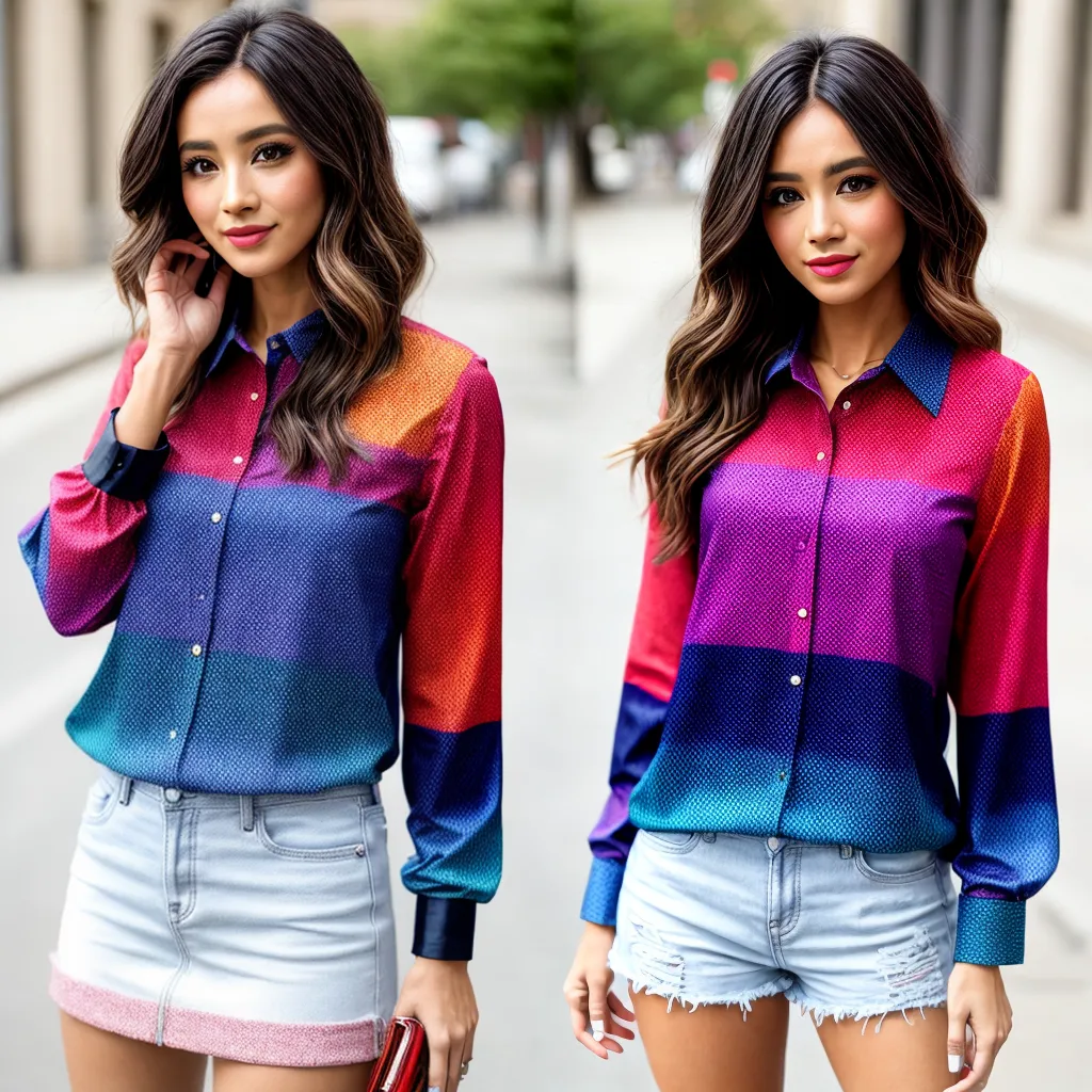blusa geometrica colorida ousada