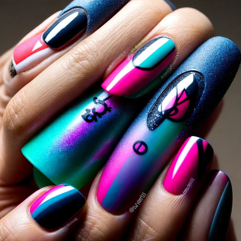 unhas tendencias geometricas florais
