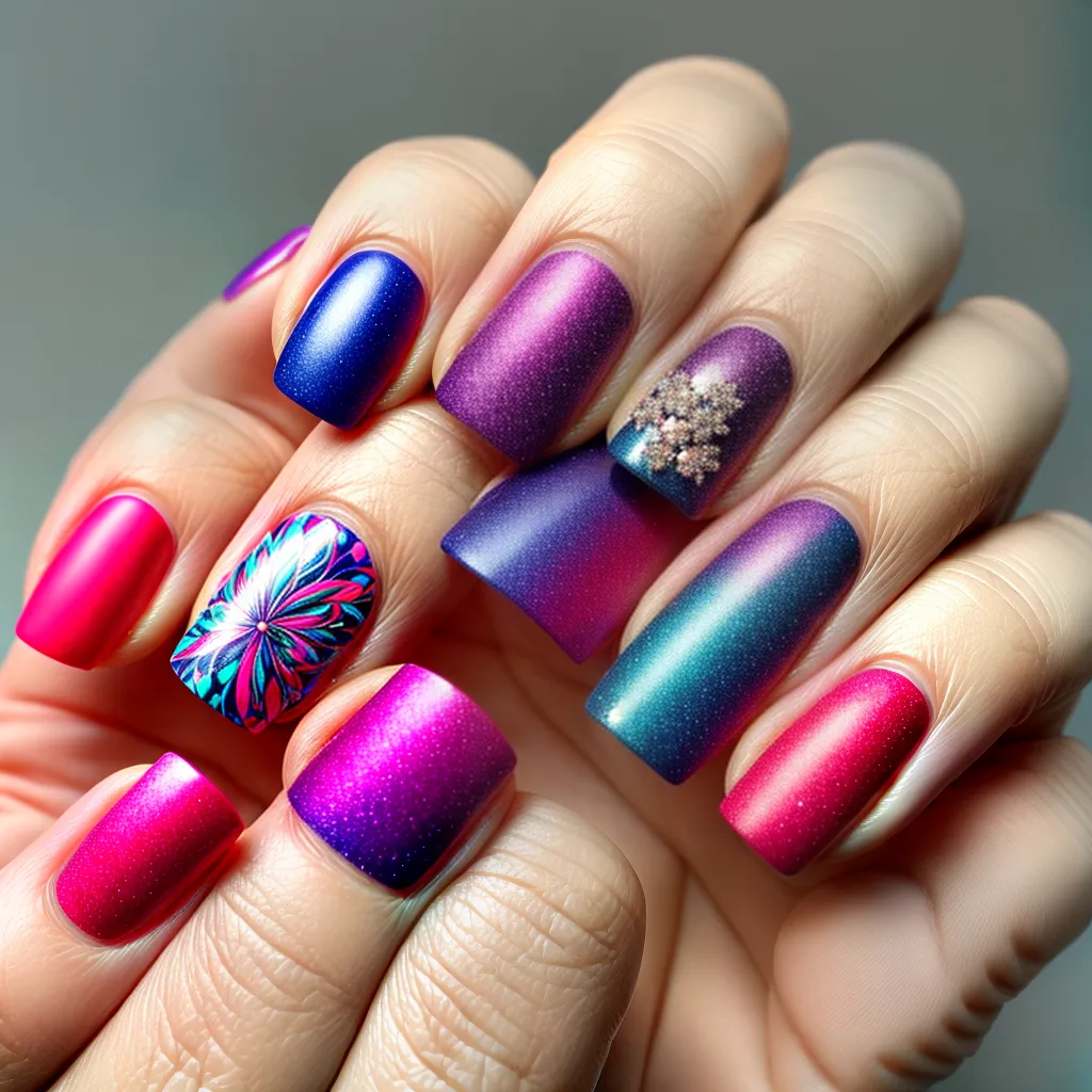 unhas 3d arte colorida