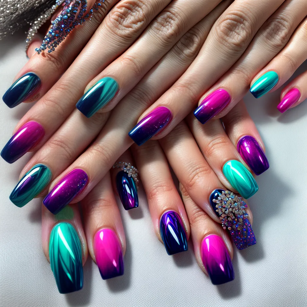 unhas 3d coloridas arte