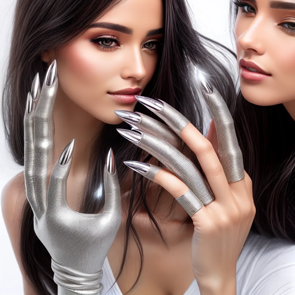 unhas cromadas futuristas