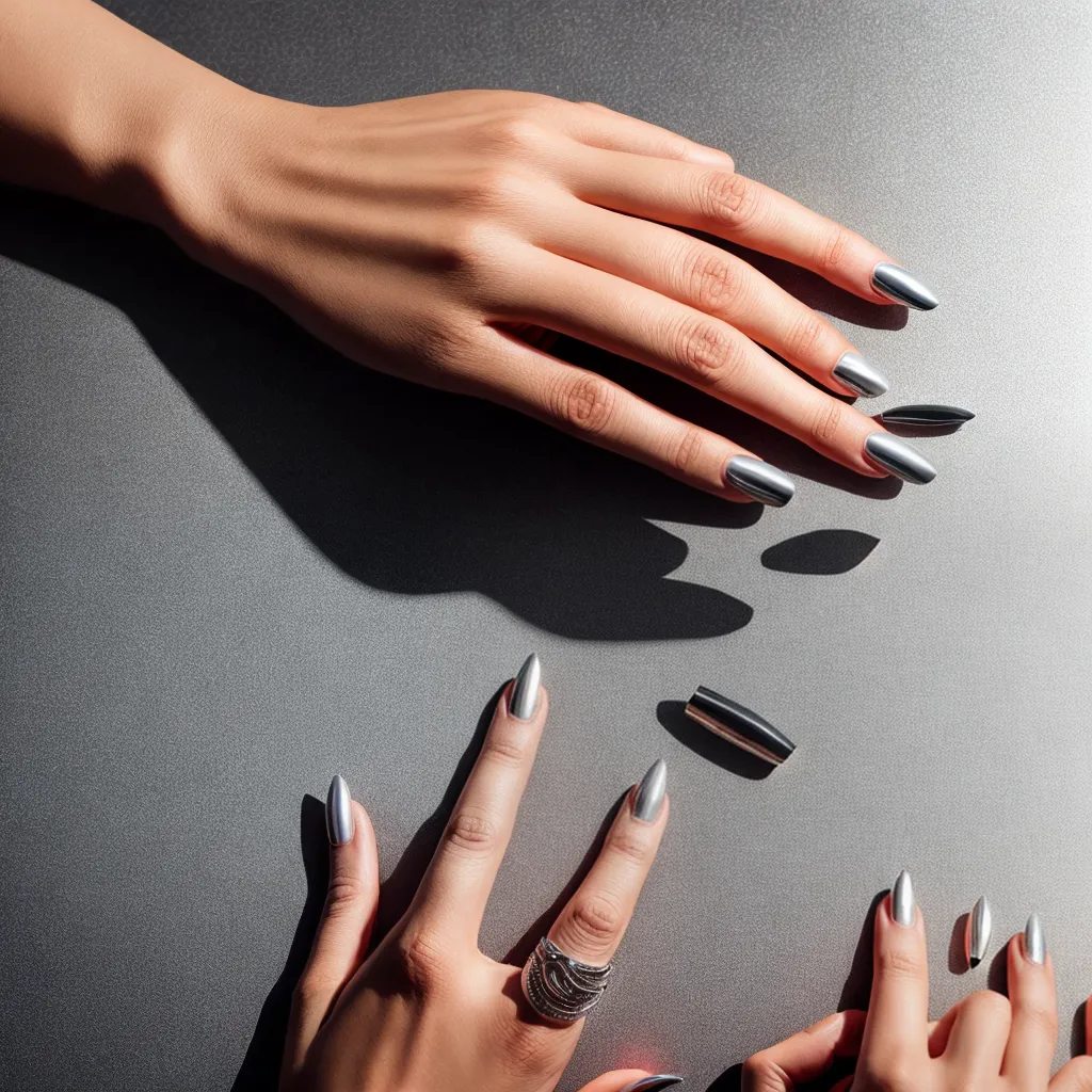 unhas metalicas prata mulher unhas metalicas prata mulher