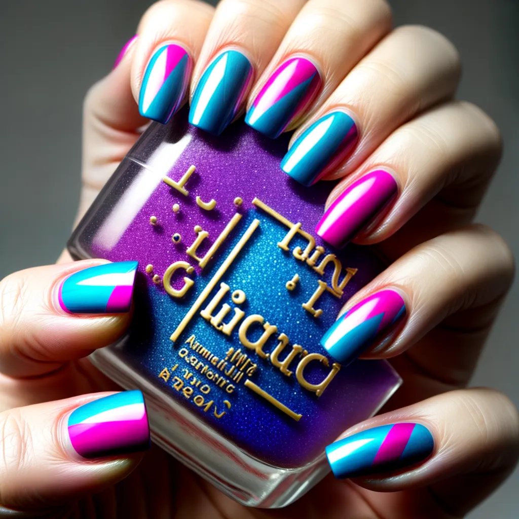unhas artisticas geometricas coloridas