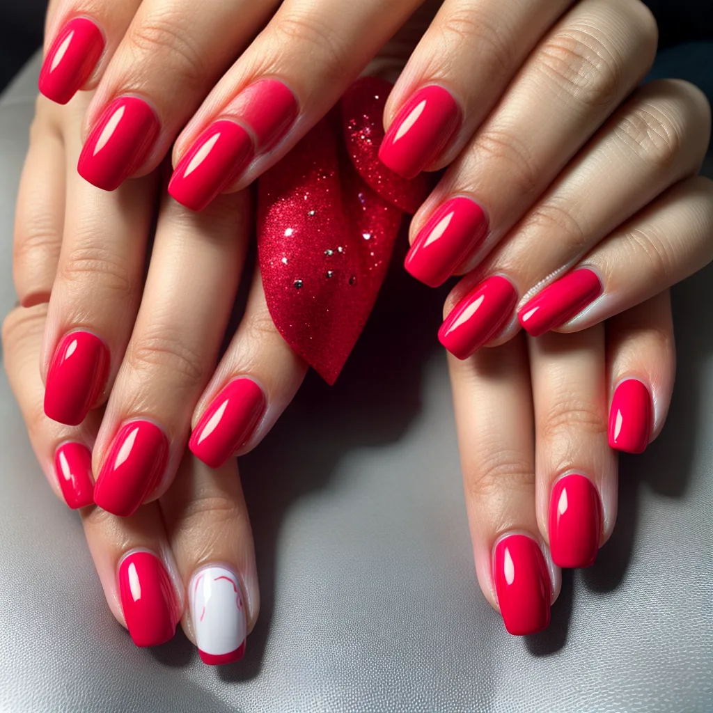unhas vermelhas artisticas modernas
