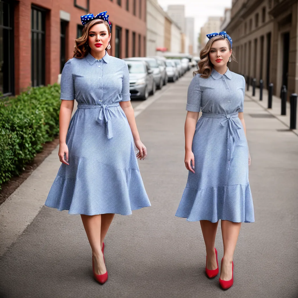modelo plus size vestido retro confianca