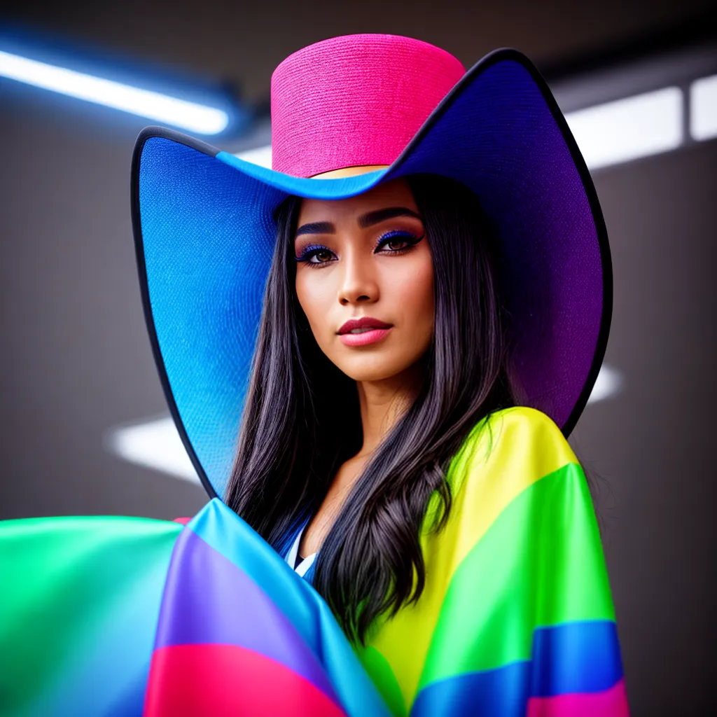 chapeu futurista luzes neon inovacao