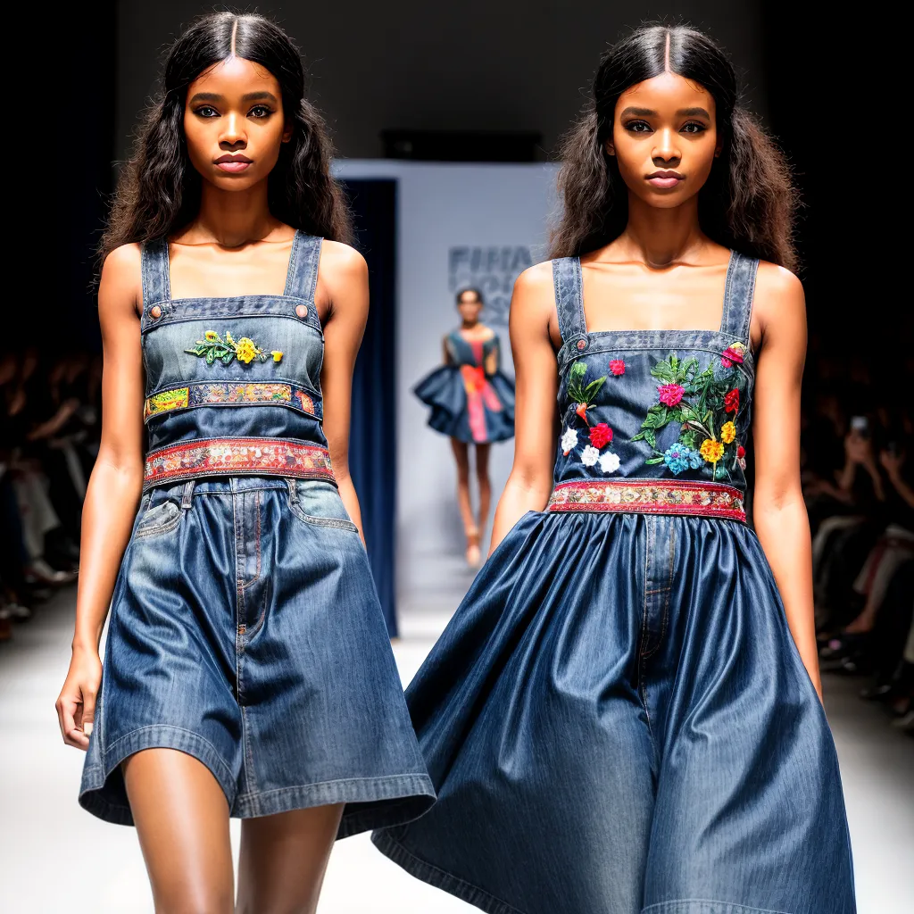 passarela moda sustentavel jeans bordado passarela moda sustentavel jeans bordado