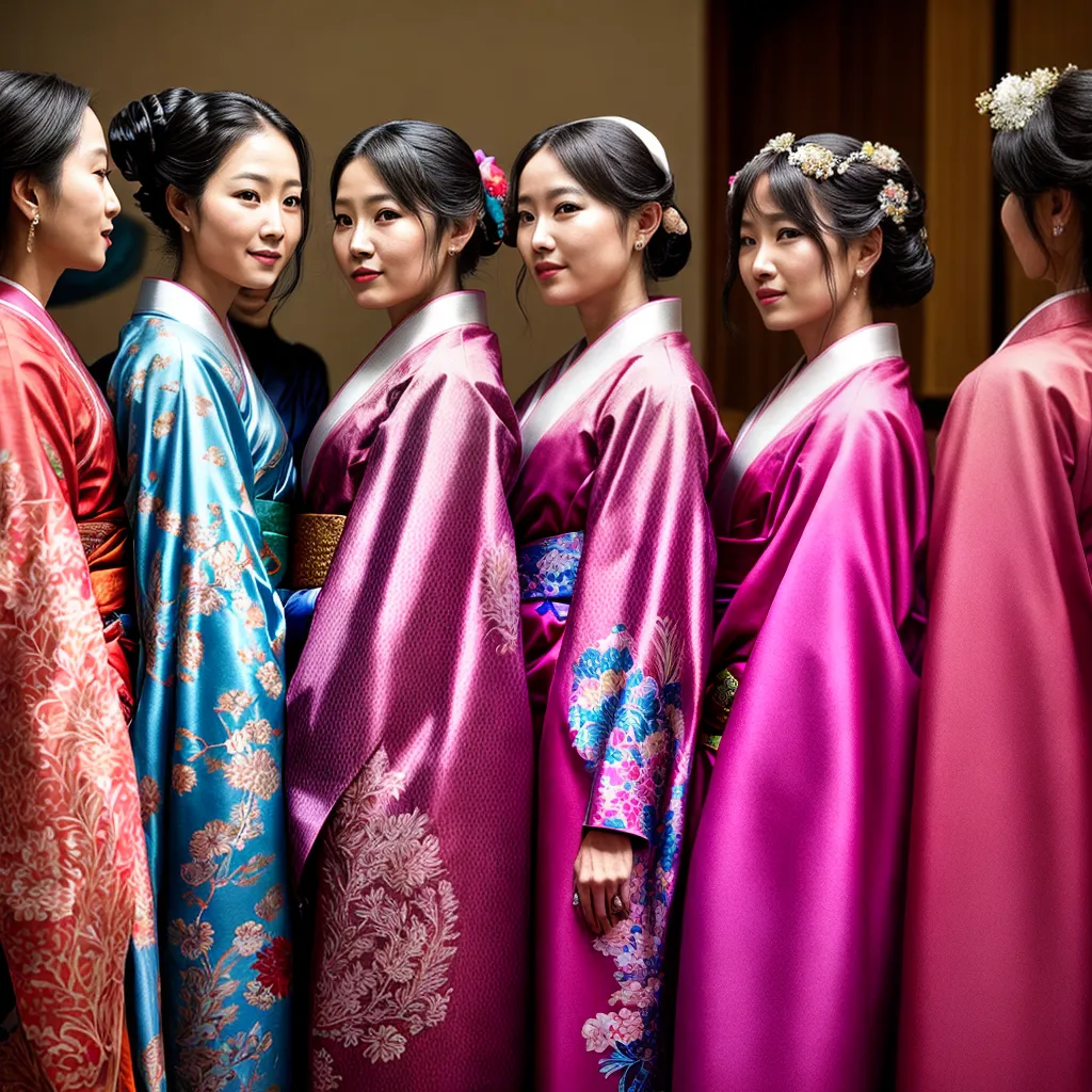 mulheres kimonos arte tradicional japonesa