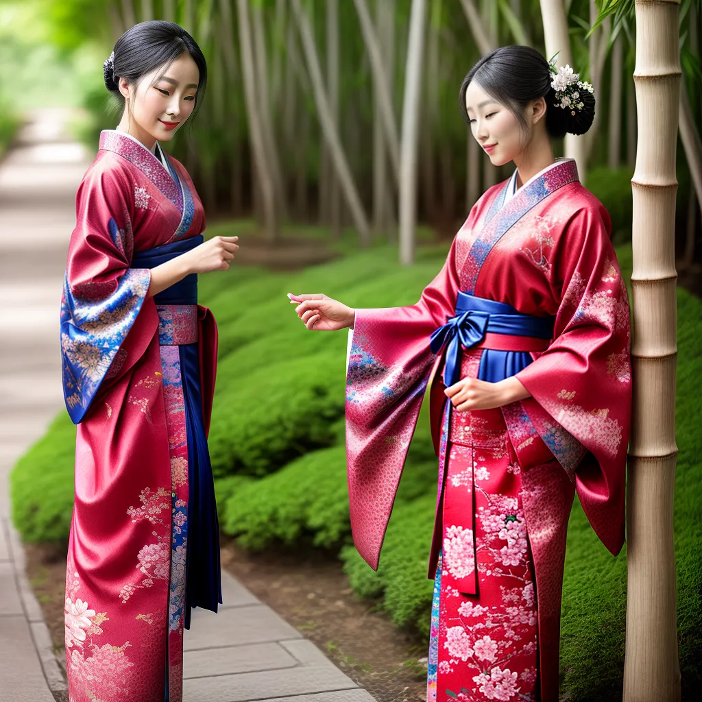 kimono floral japao bambu