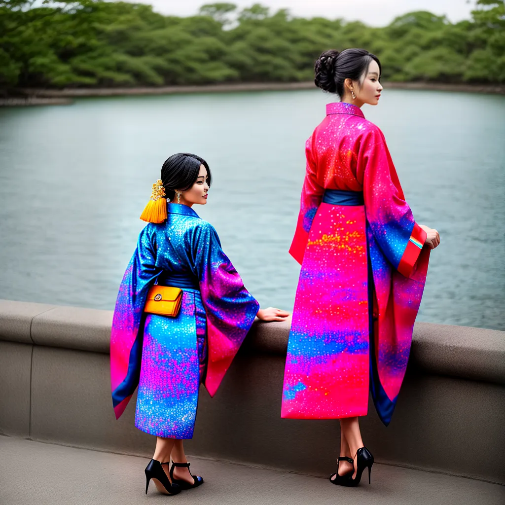 mulher estilosa kimono moderno