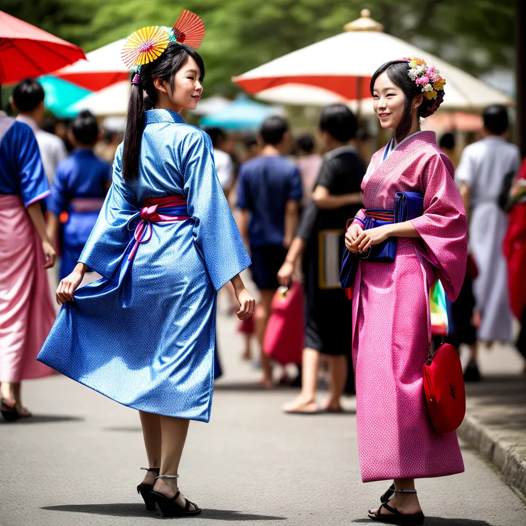 mulher yukata colorido festival verao