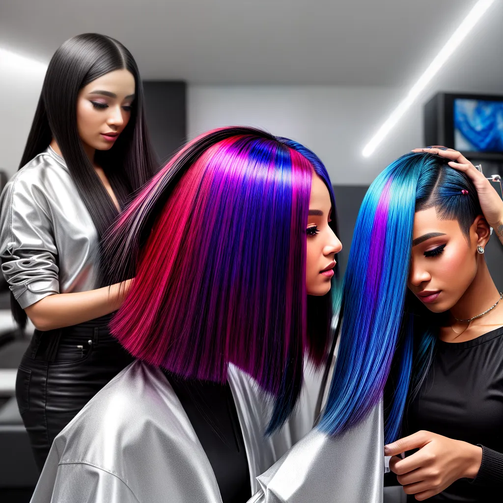 salao futurista estilistas holograficos cabelos