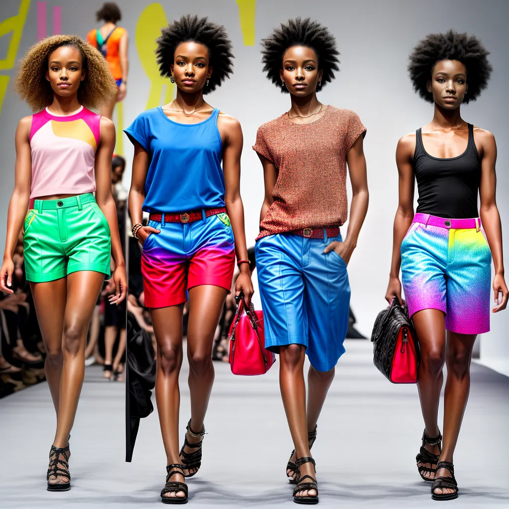 desfile bermuda colorida moda verao