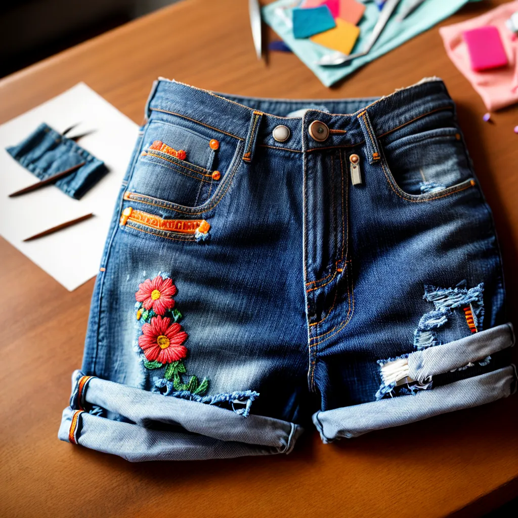 bermuda jeans customizacao diy