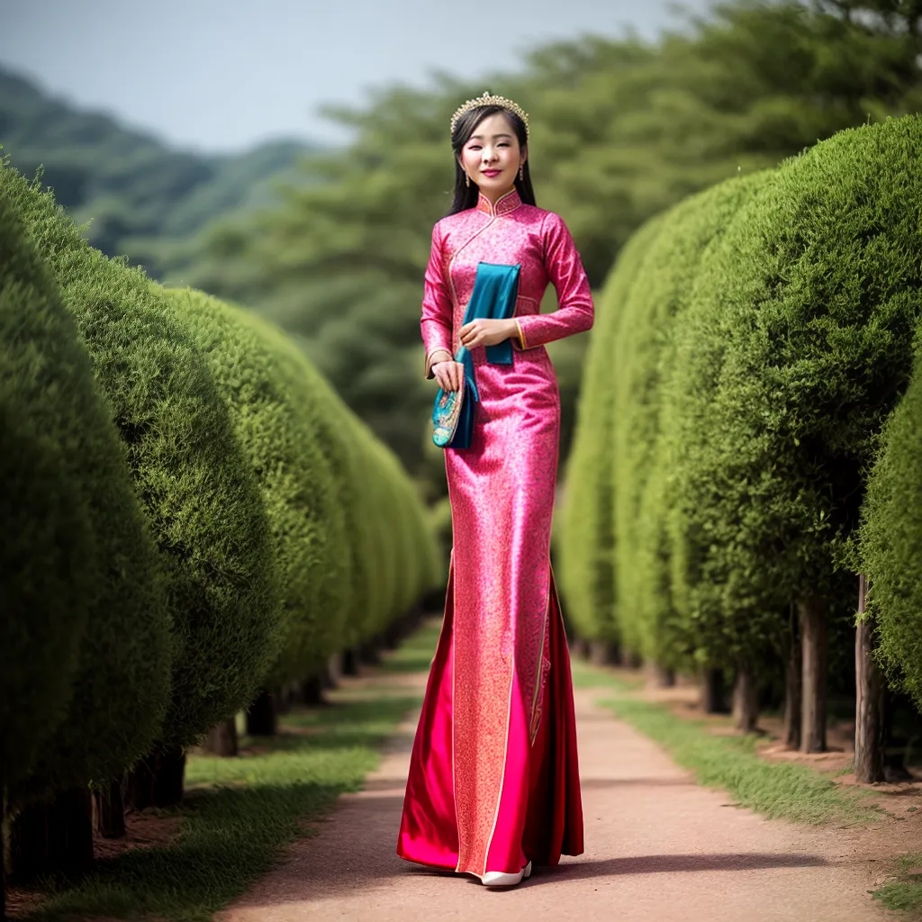 mulher vietnamita ao dai elegante