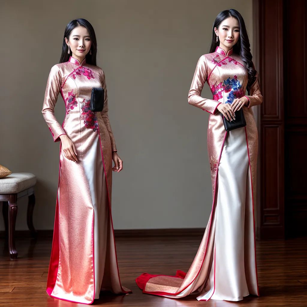 mulher vietnamita ao dai tradicional