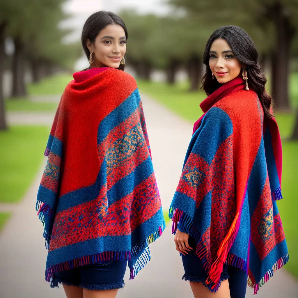 poncho colorido tradicao sulamerica