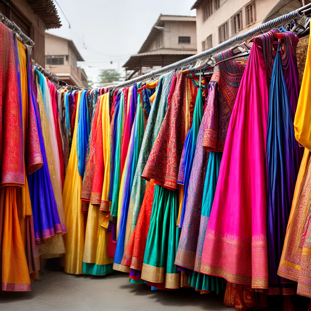 kurta colorido bordado mercado indiano