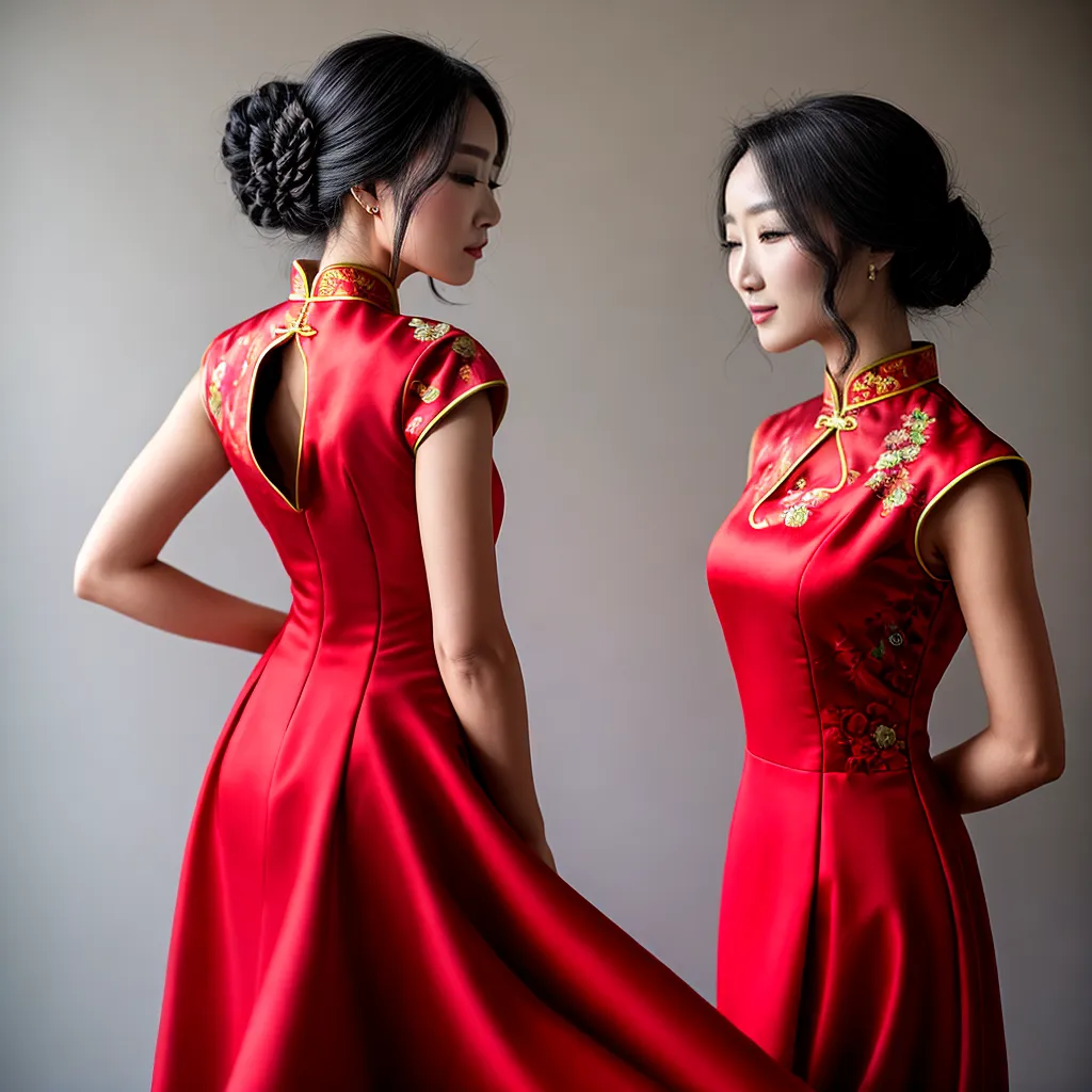 cheongsam vermelho elegancia moda chinesa