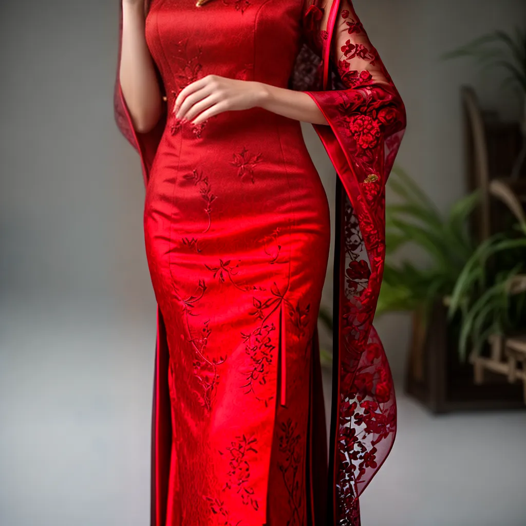 mulher cheongsam vermelho elegancia chinesa