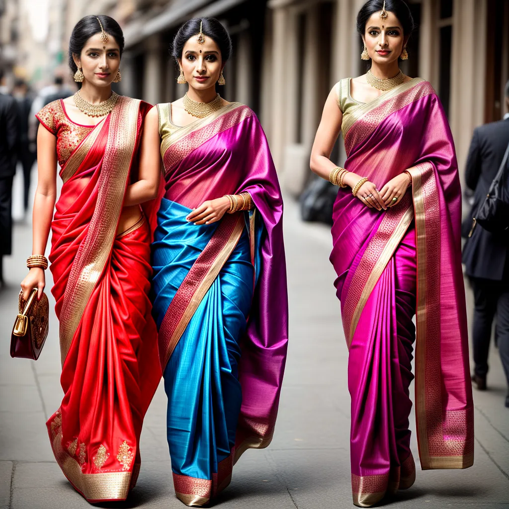 sari colorido mulher elegante