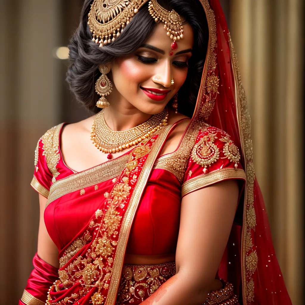 noiva indiana saree vermelho ouro 1 noiva indiana saree vermelho ouro 1