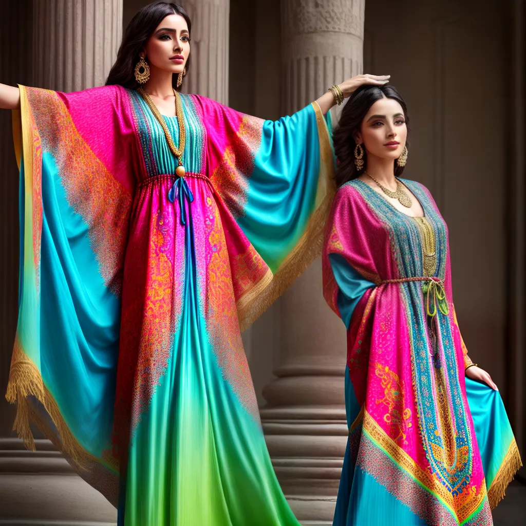 caftan vibrante padrao colorido