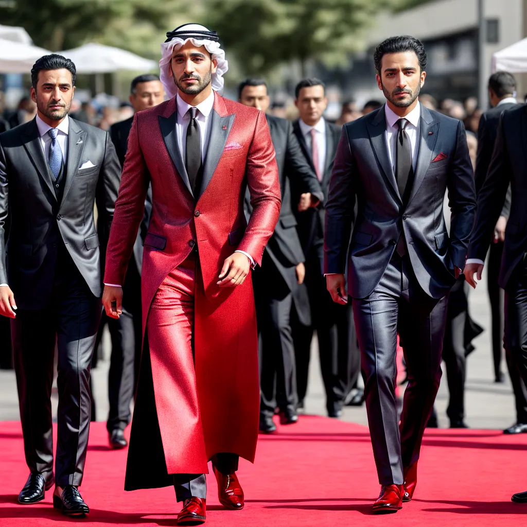 ator oriental thawb tapete vermelho