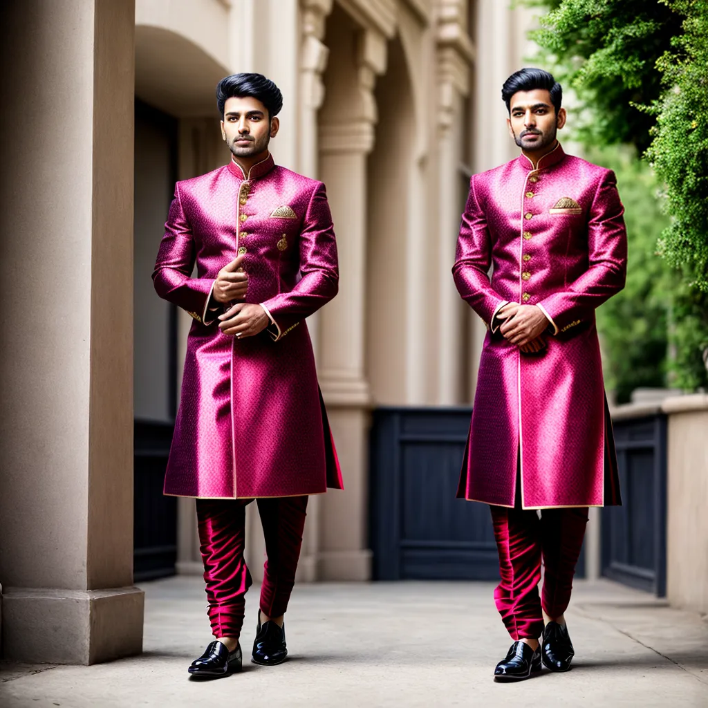 sherwani tradicional indiano bordado 1