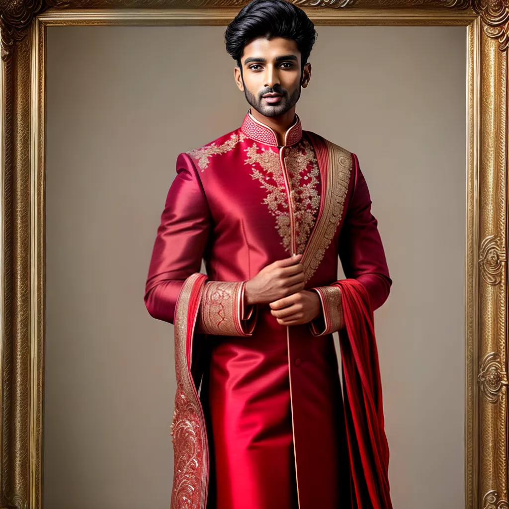 noivo indiano sherwani bordado