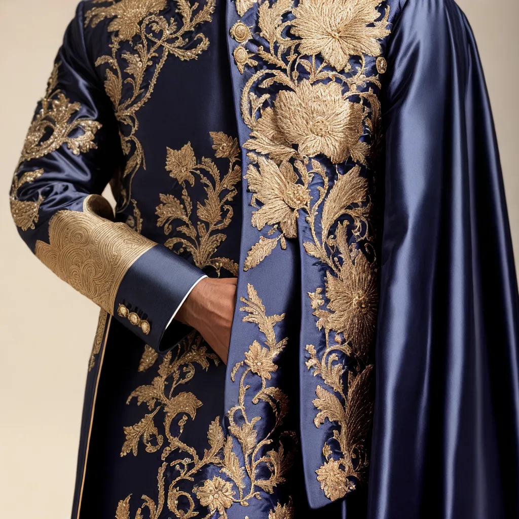 sherwani bordado colorido motivos culturais