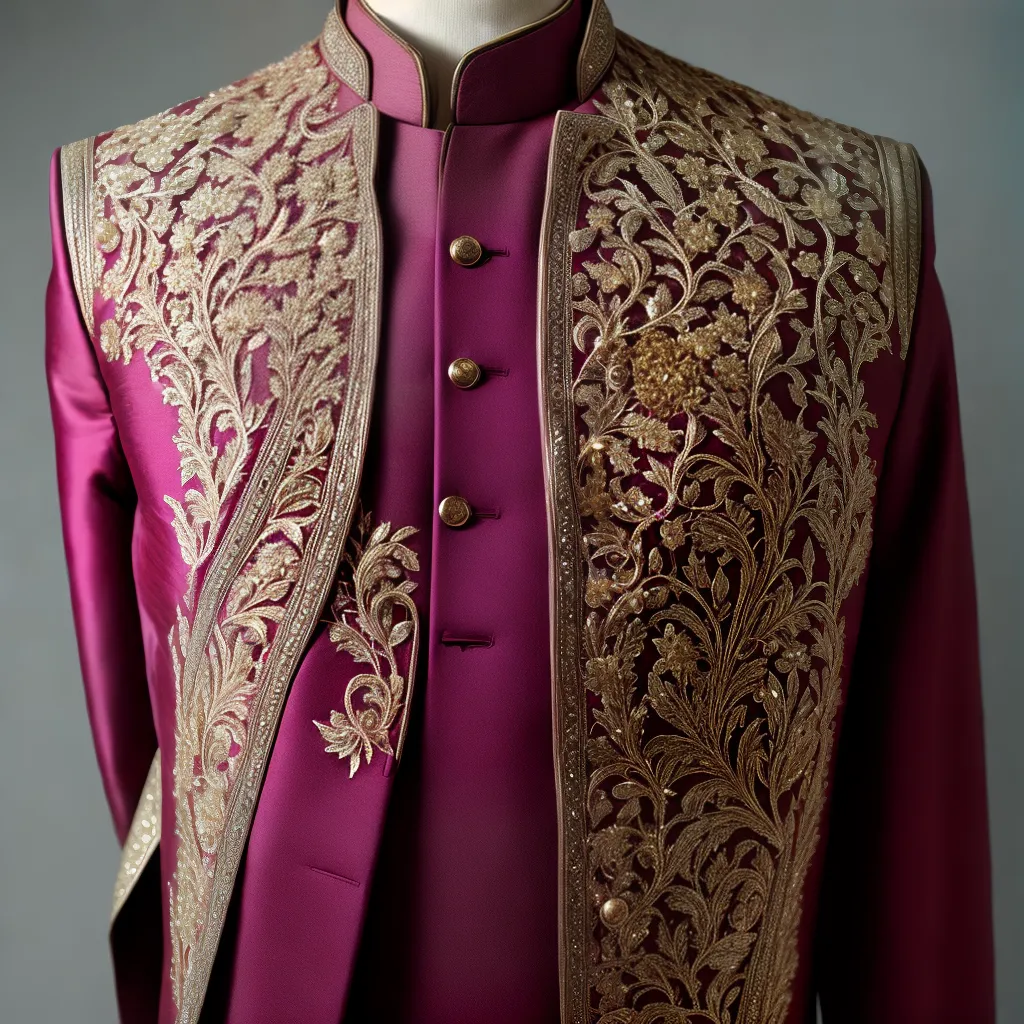 sherwani bordado artesanato tradicional