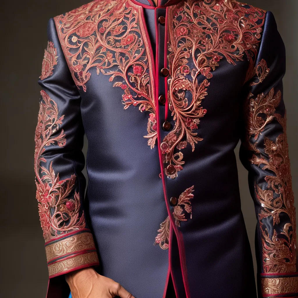 sherwani bordado colorido elegante sherwani bordado colorido elegante