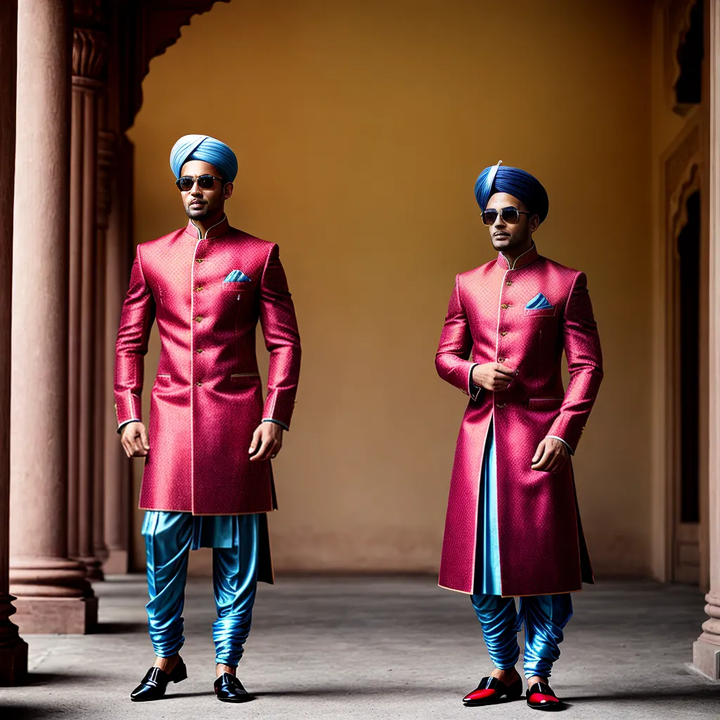 homem traje jodhpuri cores vibrantes
