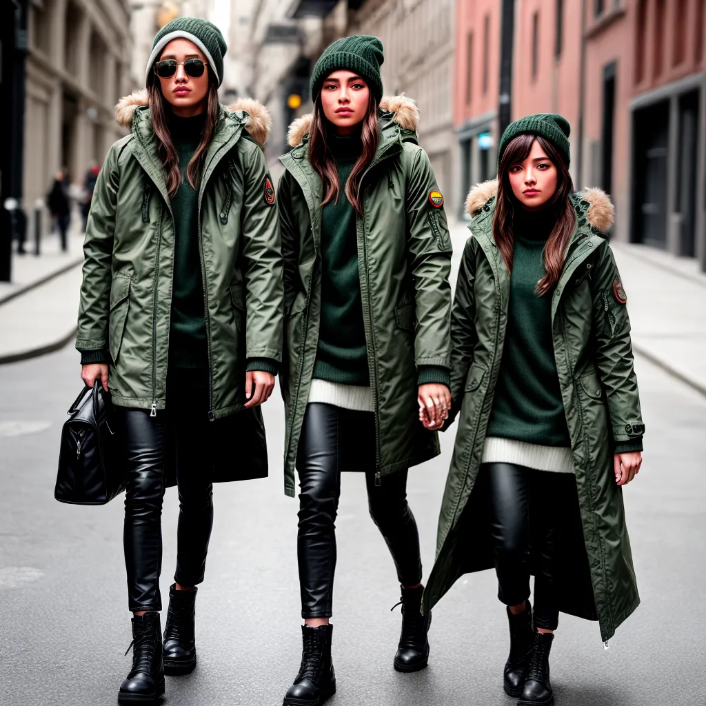 parka verde militar vestido floral bolsa botas