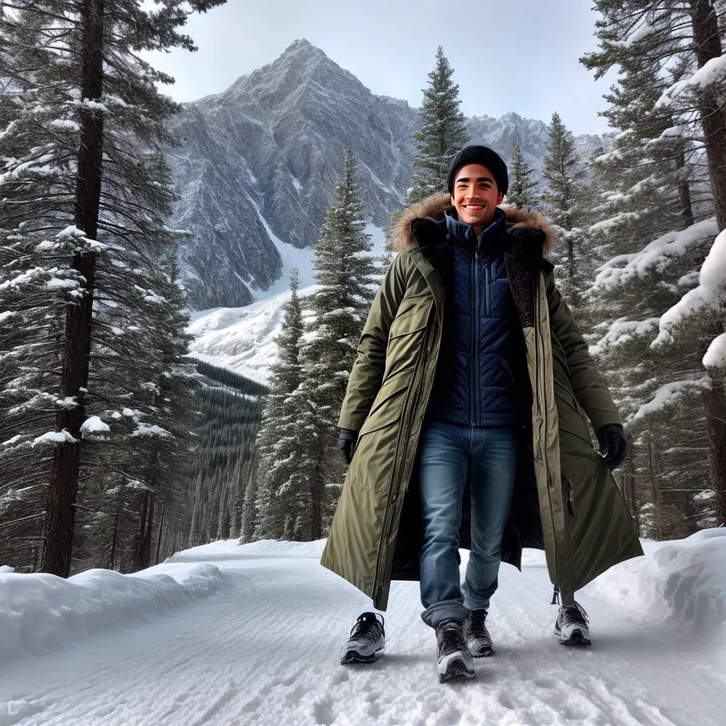 pessoa sorrindo parka neve